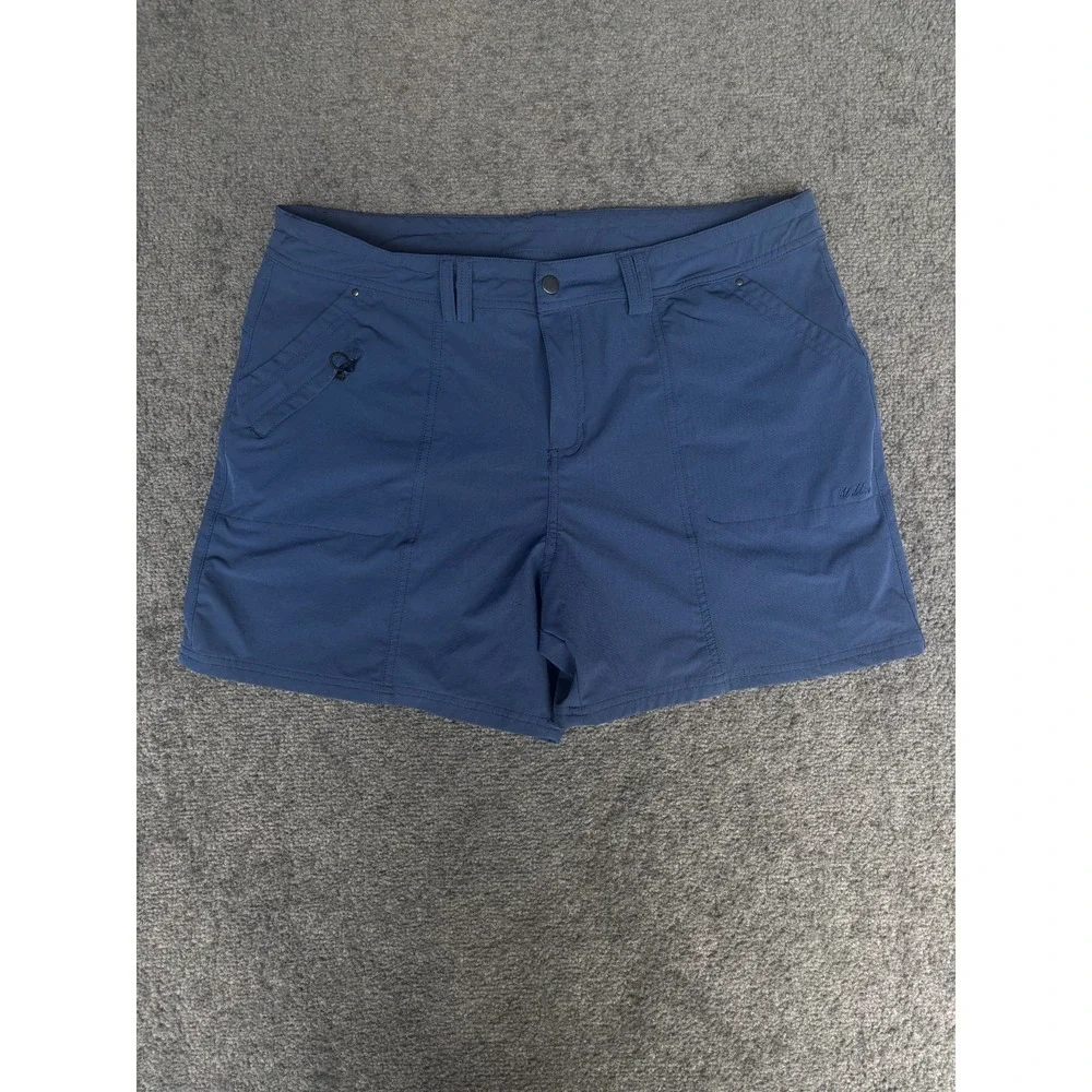 Willit Golf Shorts Women's Size 18 See Blue Nylon Belt Loops Pockets Zip Fly